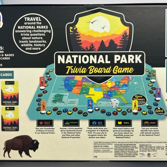 National Park Trivia  Board Game Games Hub 2-6 Players Ages 6+ 1000 Questions - Picture 5 of 7